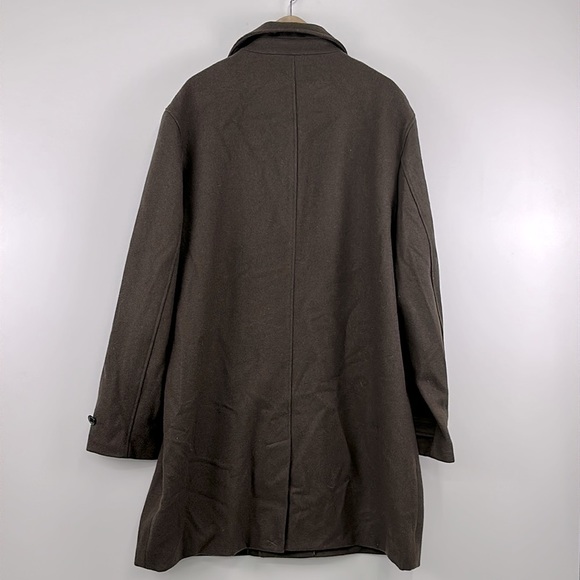 LANDS END Men's Top Coat Wool Cashmere Blend Button Front XL - Picture 2 of 6